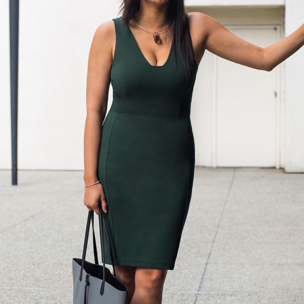 Betabrand Ponte Knit Dress 2X Green Sudden Chemistry NWT Workwear Professional